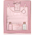 Baylis & Harding Jojoba, Vanilka a Mandľový olej umývací gél 100 ml + mlieko na ruky a telo 100 ml + kryštáliky do kúpeľa 75 g + ružový bavlnený župan, kozmetická sada