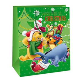Ditipo Darčeková papierová taška 26,4 x 12 x 32,4 cm Disney Medvedík Pú Merry Christmas