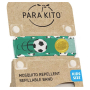 Parakito Repelentný náramok proti komárom detský Futbal prírodné, Plniteľné, vodeodolný, ochrana 24h / deň - 15 dní na náplň + dve náplne