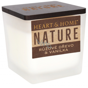 Heart & Home Nature Ružové drevo a vanilka vonná sviečka malá sklo, doba horenia až 20 hodín 90 g