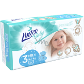 Linteo Baby Premium 3 Midi 5 - 9 kg jednorazové plienky 54 kusov