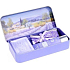 Esprit Provence Levanduľa toaletné mydlo 60 g + vonné vrecúško + krém na ruky 30 ml + plechová krabička s obrázkom radov levandule, kozmetická sada pre ženy
