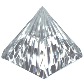 Krištáľové sklo Pyramída ryhovaná 50 mm - ťažítko