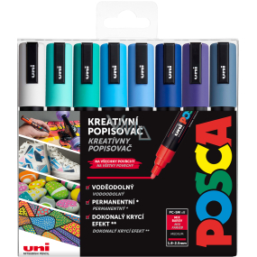 Posca Univerzálna sada akrylových fixiek 1,8 - 2,5 mm Ocean mix morské tóny 8 kusov PC-5M