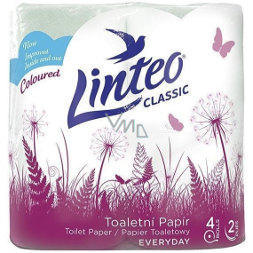 Linteo Classic toaletný papier zelený 2 vrstvový 150 útržkov, 15 m, 4 kusy