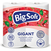 Big Soft Gigant 2vrstvové kuchyňské papierové utierky, 2× 80 útržkov, 2 role