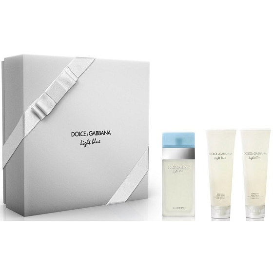 Dolce & Gabbana Light Blue toaletná voda pre ženy 100 ml + telový krém 100 ml + sprchový gél 100 ml, darčeková sada