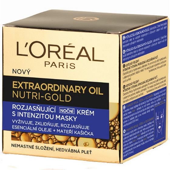 Loreal Paris Nutri-Gold Extraordinary rozjasňujúci nočný krém s intenzitou masky 50 ml