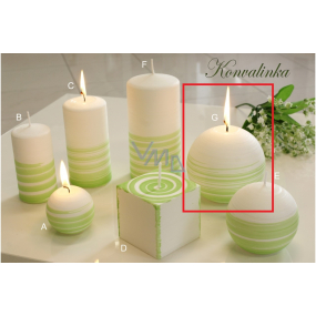 Lima Aromatická špirála Konvalinka sviečka bielo - zelená guľa 100 mm 1 kus