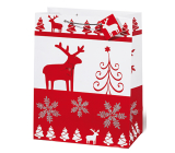 BSB Luxusná darčeková papierová taška 36 x 26 x 14 cm Vianočný Red & White VDT 334 - A4