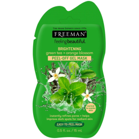 Freeman Feeling Beautiful Zelený čaj a Pomarančový kvet rozjasňujúci zlupovaciu pleťová maska pre normálnu a zmiešanú pleť 15 ml
