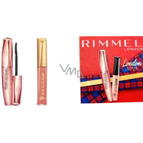 Rimmel London Wonder Luxe riasenka 001 čierna 11 ml + Oh My Gloss! lesk na pery 210 6,5 ml, kozmetická sada pre ženy