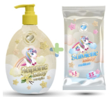 Setablu Vaniglia Unicorn tekuté mydlo pre deti 500 ml + vlhčené obrúsky 15 ks, kozmetická sada