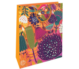 Nekupto Darčeková papierová taška 32,5 x 26 x 13 cm Kvetinový vzor oranžová
