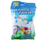 Tulipánové štipce na bielizeň plastové 40 kusov