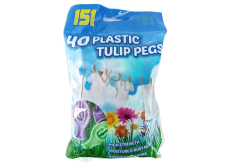 Tulipánové štipce na bielizeň plastové 40 kusov