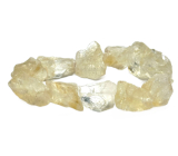 Citrín náramok elastický surový z prírodného kameňa, cca 4 cm / 17 cm, kameň hojnosti, úspechu
