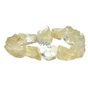 Citrín náramok elastický surový z prírodného kameňa, cca 4 cm / 17 cm, kameň hojnosti, úspechu