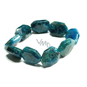 Apatit náramok elastický prírodný kameň 19 x 15 x 7 mm / 16 - 17 cm, kameň realizácie