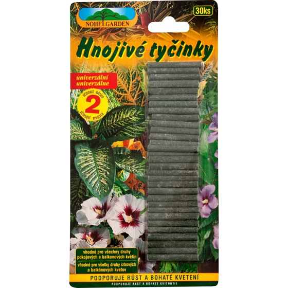 Nohel Garden univerzálne hnojivé tyčinky na rastliny, balenie 30 kusov tyčiniek