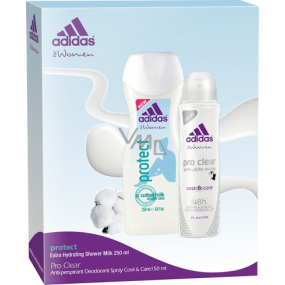Adidas Pre Clear antiperspirant dezodorant sprej 150 ml + sprchový gél 250 ml, kozmetická sada