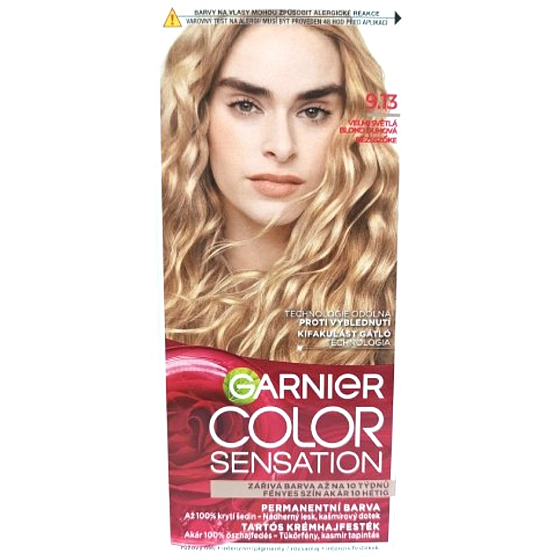 Garnier Color Sensation farba na vlasy 9.13 Veľmi svetlá blond dúhová