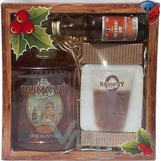 Bohemia Gifts Rumová kozmetika sprchový gél 300 ml + mydlo 70 g + rum 0,04 l, kozmetická sada