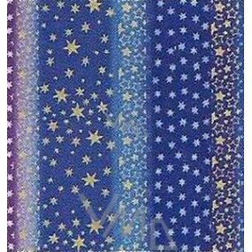 Nekupto Darčekový baliaci papier 70 x 200 cm Vianočný modrofialové Hviezdičky 1 role