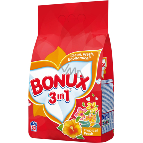 Bonux Tropical Fresh 3v1 prací prášok 60 dávok 4,5 kg