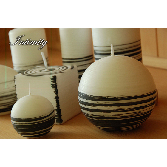 Lima Aromatická špirála Intimity sviečka bielo - čierna valec 50 x 100 mm 1 kus
