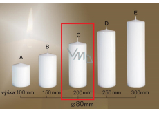 Lima Gastro hladká sviečka biela valec 80 x 200 mm 1 kus