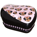 Tangle Teezer Compact Profesionálna kompaktná kefa na vlasy, Pug Love - čierno-ružový s psíkov