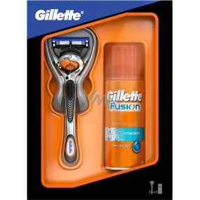 Gillette Fusion strojček + Hydratačný gél 200 ml kazeta, pre mužov