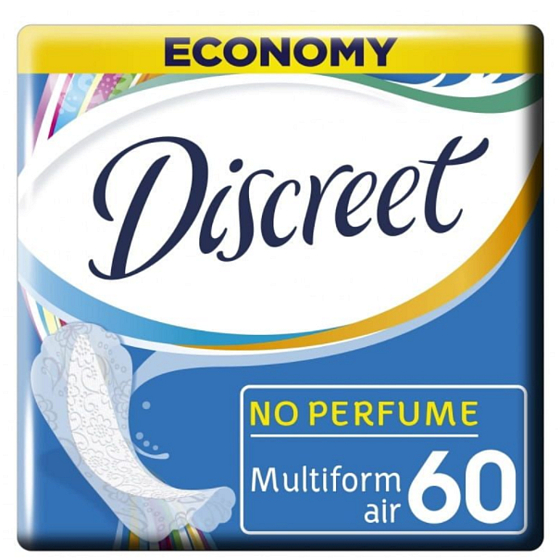 Discreet Air Multiform priedušné slipové intímne vložky na každodenné použitie 60 kusov