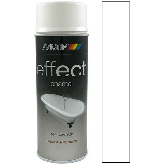Motip Effect Enamel lak pre zlepšenie vzhľadu a opravy keramiky a emailových podkladov biely sprej 400 ml