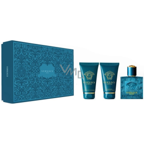 Versace Eros pour Homme toaletná voda pre mužov 50 ml + sprchový gél 50 ml + balzam po holení 50 ml, darčeková sada