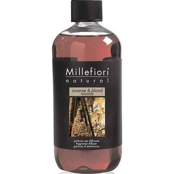 Millefiori Milano Natural Incense & Blond Woods - Kadidlo a Svetlá dreva Náplň difuzéra pre vonná steblá 250 ml
