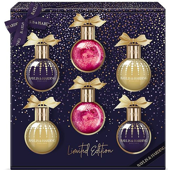 Baylis & Harding Mulberry Fizz kúpeľovej a sprchovej peny 6 x 100 ml, kozmetická sada pre ženy