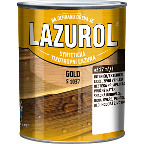 Lazurol Gold S1037 silnovrstvá lazúra na drevo T000 bezfarebná, 750 ml