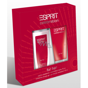 Esprit Celebration for Her parfumovaný dezodorant sklo pre ženy 75 ml + sprchový gél 75 ml, kozmetická sada