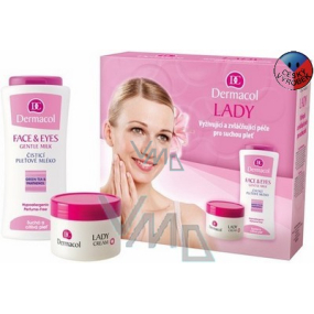 Dermacol Lady čistiace pleťové mlieko 200 ml + denný krém 50 ml, kozmetická sada