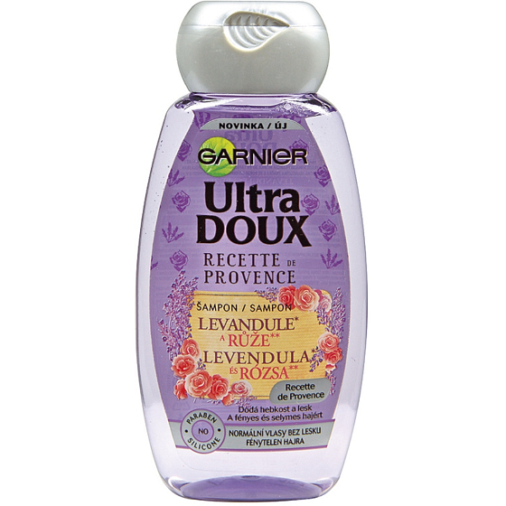Garnier Ultra Doux Levanduľa a Ruže šampón pre vlasy bez lesku 250 ml