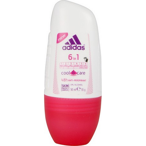 Adidas Cool & Care 48h 6v1 guličkový antiperspirant dezodorant roll-on pre ženy 50 ml