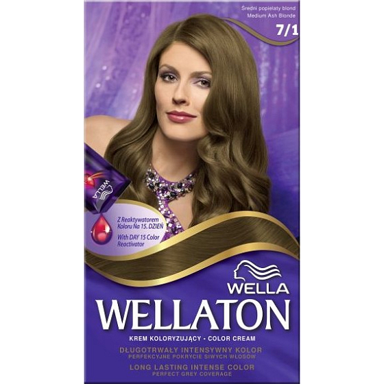 Wella Wellaton krémová farba na vlasy 7/1 Stredná popolavá blond