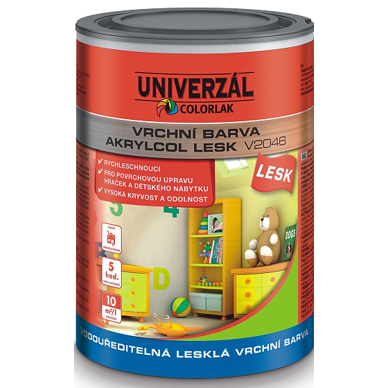 Colorlak Akrylcol Lesk V2046 vodouriediteľná lesklá vrchná farba Čierna 35 ml