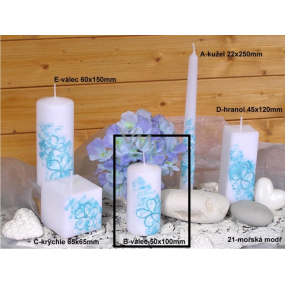 Lima Kvetinová sviečka modrá valec 50 x 100 mm 1 kus