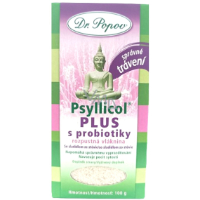 Dr. Popov Psyllicol Plus s probiotikami, rozpustná vláknina, napomáha správnemu vyprázdňovaniu, navodzuje pocit sýtosti 100 g