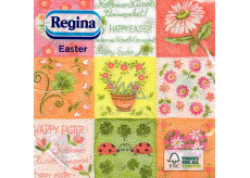 Regina Papierové obrúsky 1 vrstvové 33 x 33 cm 20 kusov Velikonočví Happy Easter - farebné štvorce