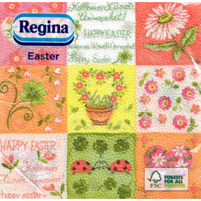 Regina Papierové obrúsky 1 vrstvové 33 x 33 cm 20 kusov Velikonočví Happy Easter - farebné štvorce