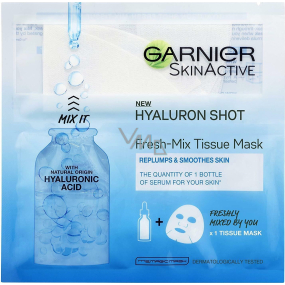 Garnier Hyaluron Shot Fresh-Mix Tissue Mask textilná pleťová maska s kyselinou hyalurónovou 33 g